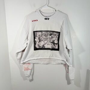 Drifter Knock Off Price Screen Printed Sale Cropped Sweatshirt Medium